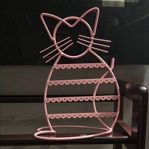 Pink Cat Earring Holder